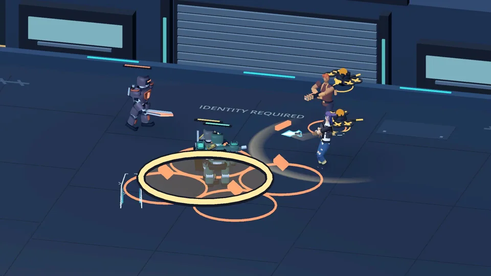 Two active Cybers face enemies in a Dicyberus combat arena.
