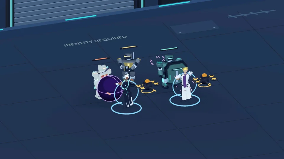 A dark sphere forms beside the active duo in a Dicyberus battle.